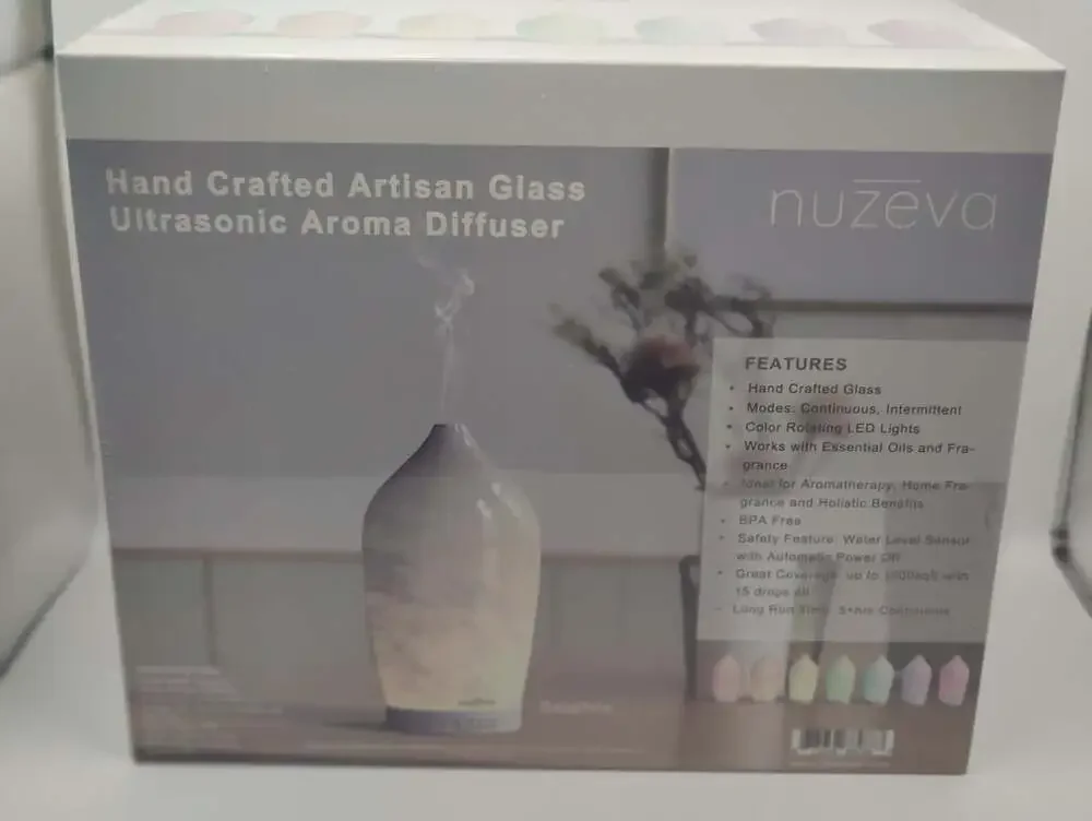 Nuzeva Hand Crafted Artisan Glass Ultrasonic Aroma Diffuser